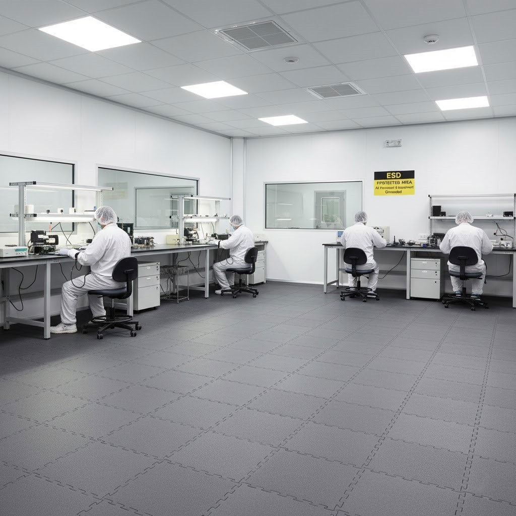 Slip-not 7mm ESD221 Anti-Static Interlocking PVC Floor Tiles – ESD-Safe Flooring for Electronics, Server Rooms & Industrial Use