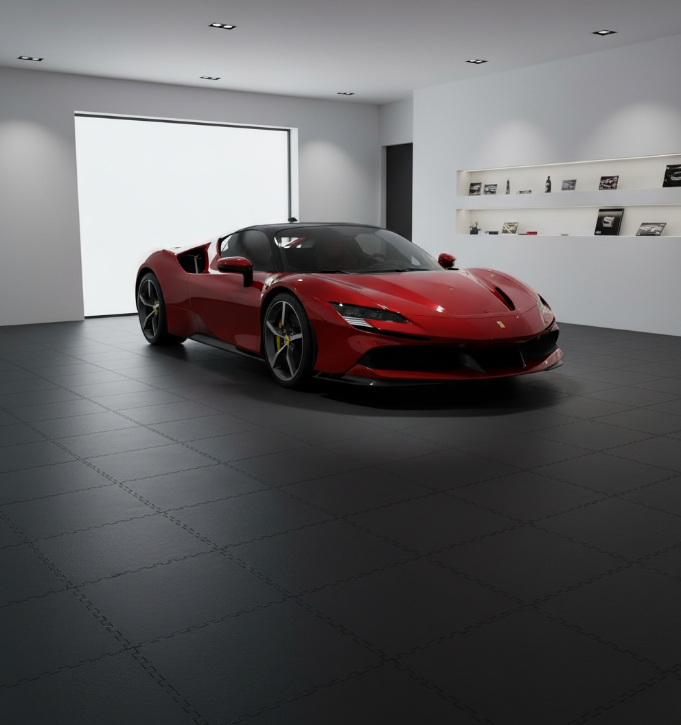 Heavy Duty Garage Floor Tiles 10mm PVC | Interlocking Oil Resistant Workshop Flooring | 5T Load Rated 500mm UK