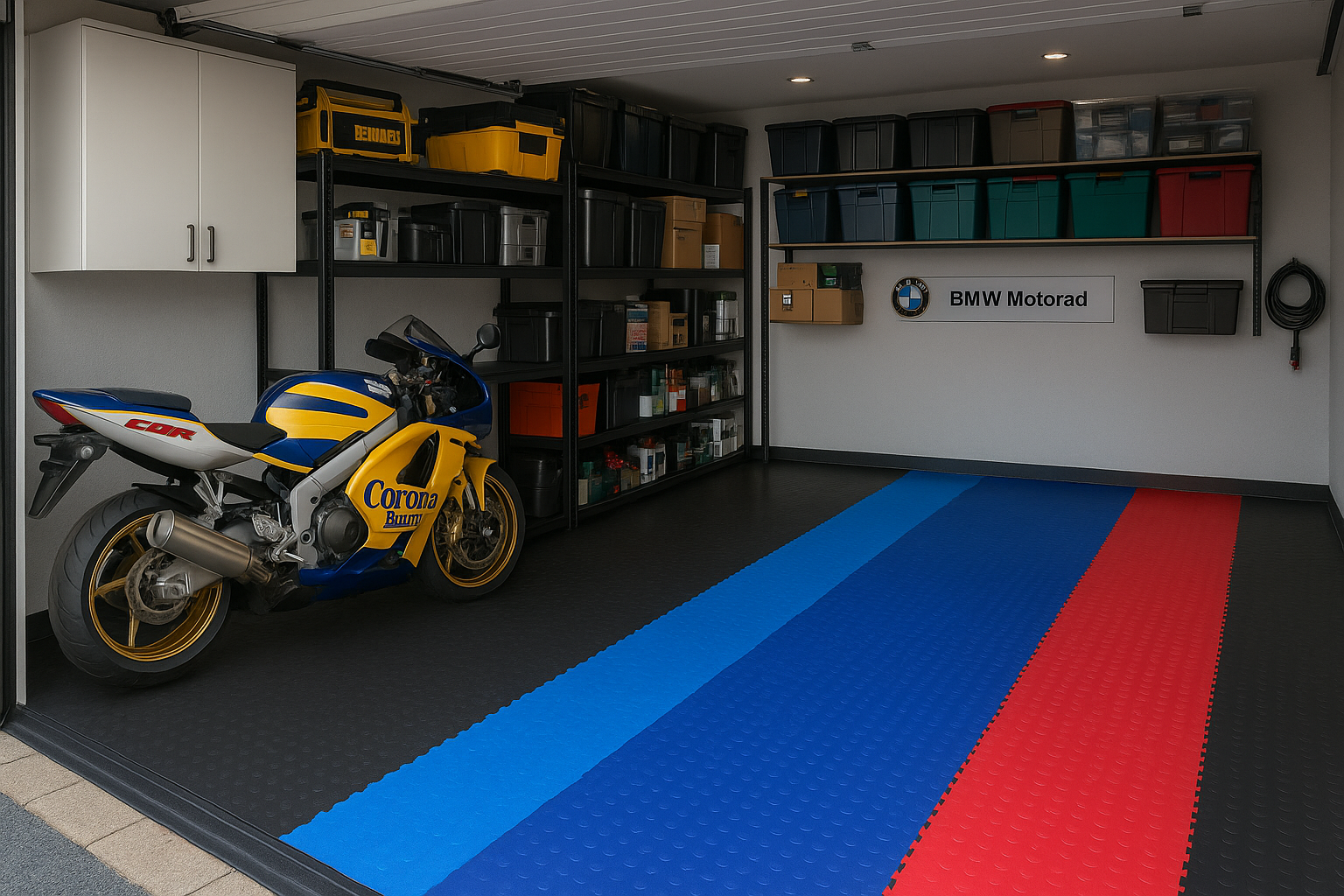 Slip-not 7mm Heavy-Duty Industrial PVC Floor Tiles – Interlocking Garage & Workshop Flooring