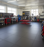 Aircraft Hangar Flooring Tiles 10mm PVC | Aviation Workshop Floor Protection | Jet Fuel Resistant 5T Load UK