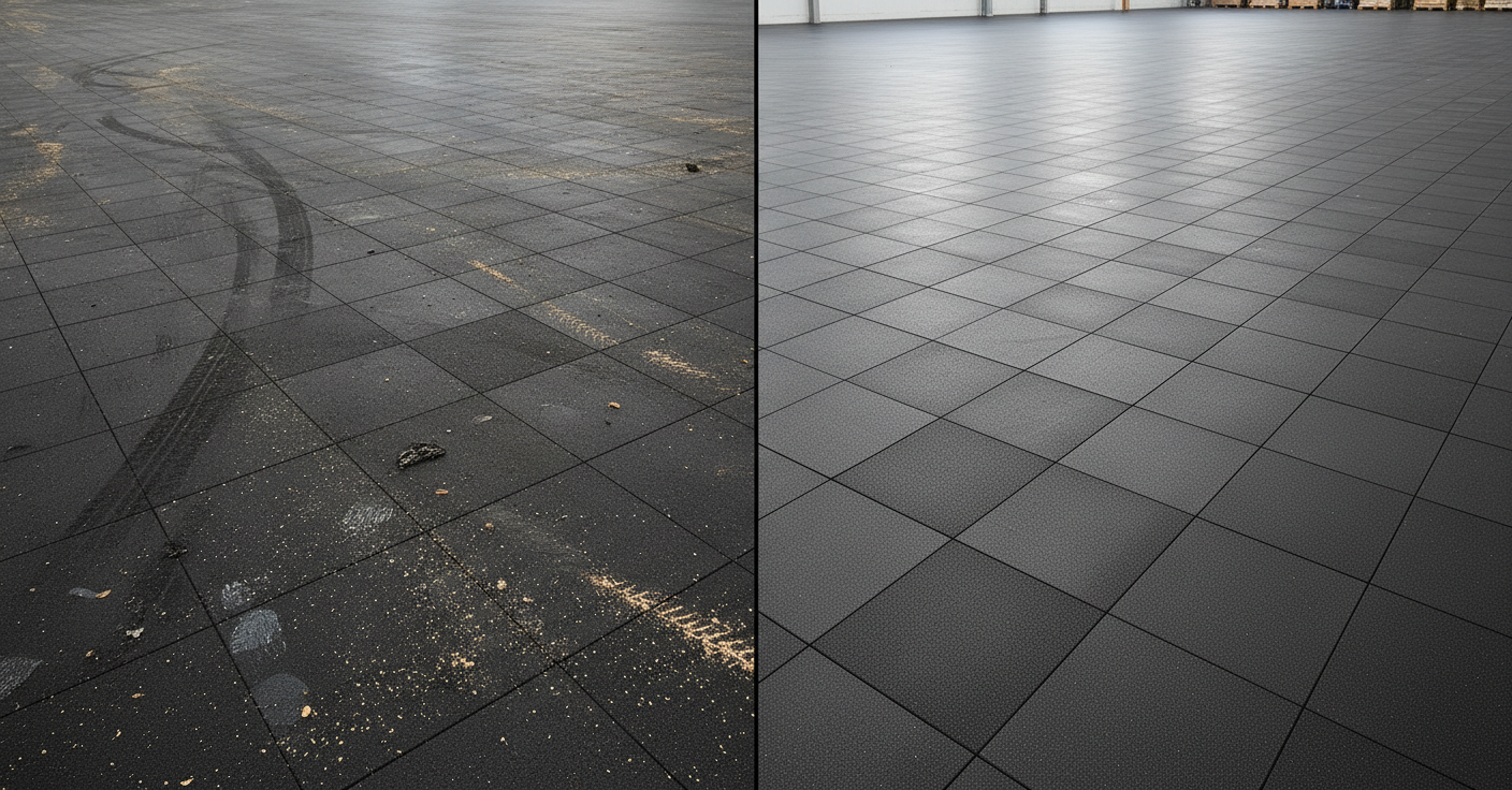 Workshop Floor Tiles for Mechanics - Easy Clean Surface - Professional flooring