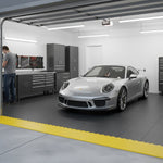 Mechanics Garage Floor Tiles - Oil-Proof Surface installed in warehouse setting