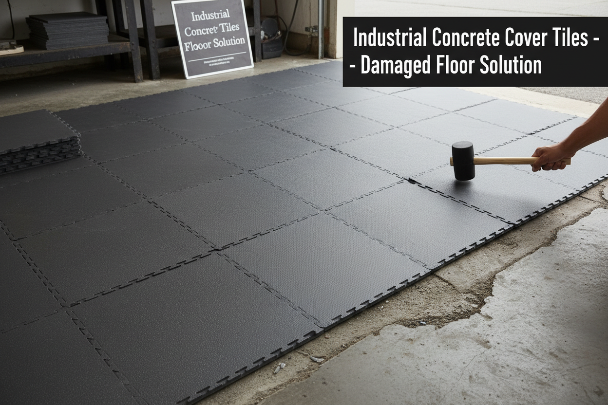 Industrial Concrete Cover Tiles - Damaged Floor Solution