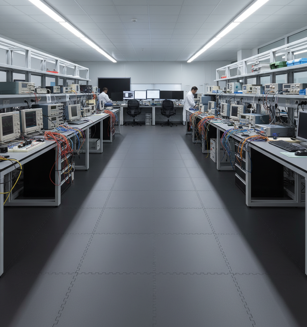 7mm ESD Anti-Static Interlocking PVC Floor Tiles | BS EN 61340 Compliant | Server Rooms & Electronics | UK Stock