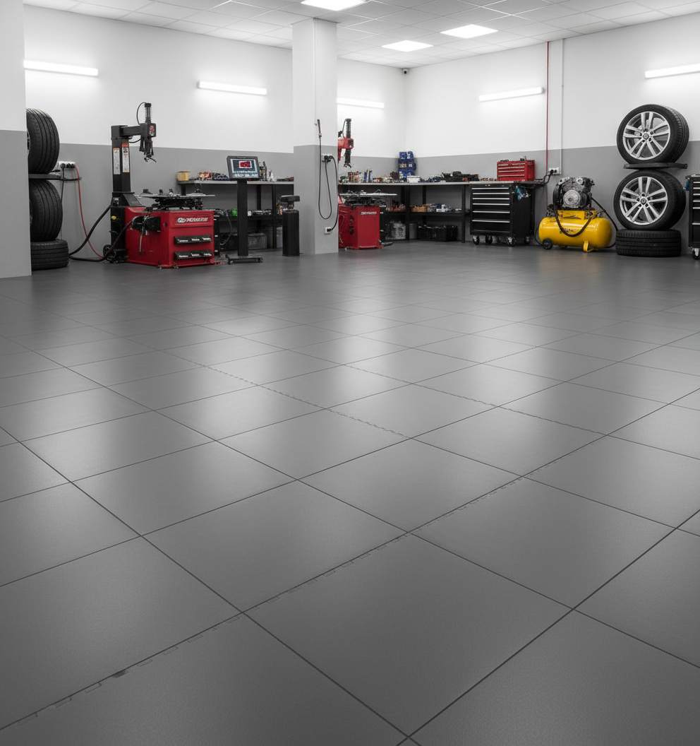 Mechanics Garage Floor Tiles - Oil-Proof Surface