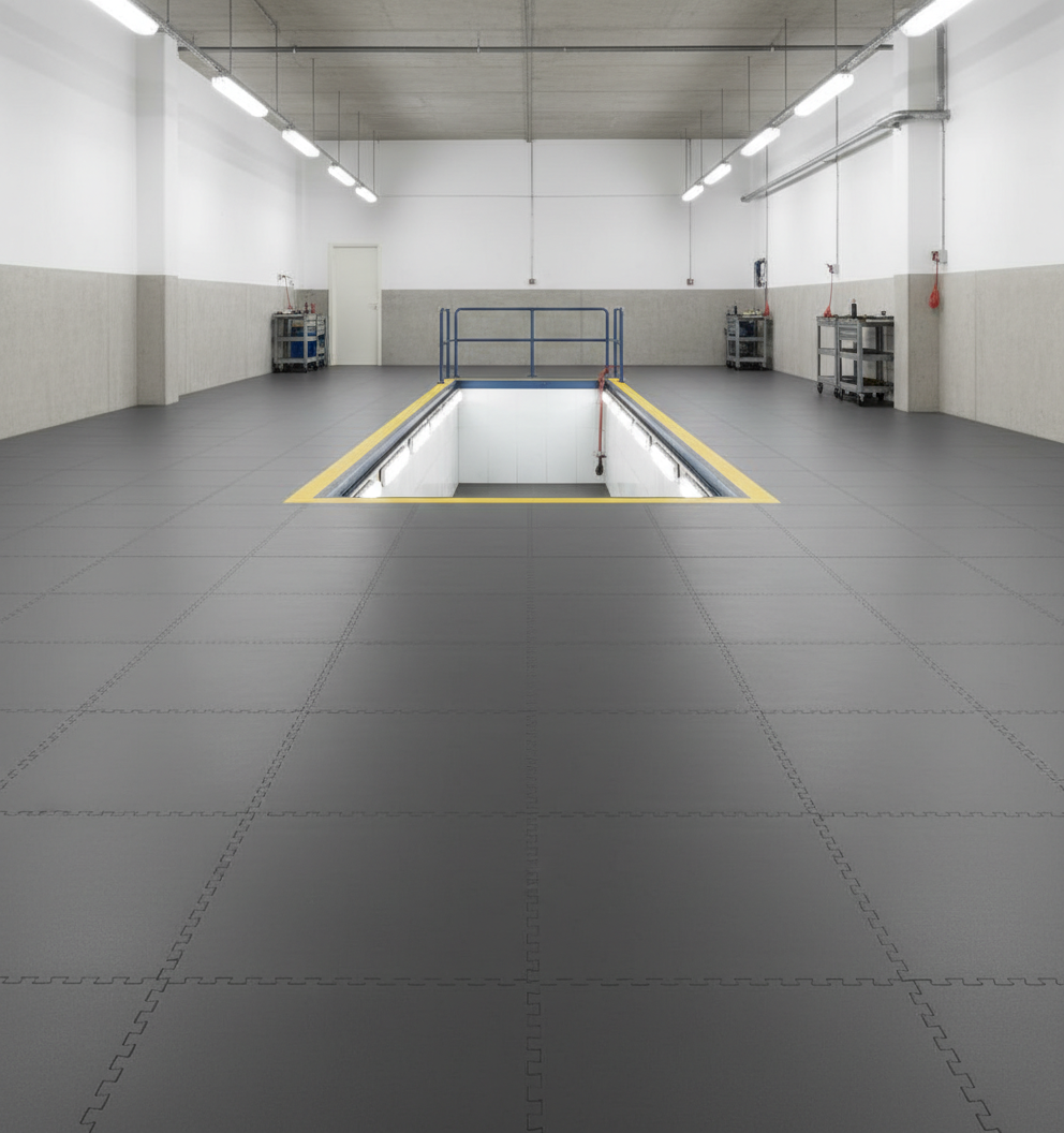 Mechanics Garage Floor Tiles - Oil-Proof Surface