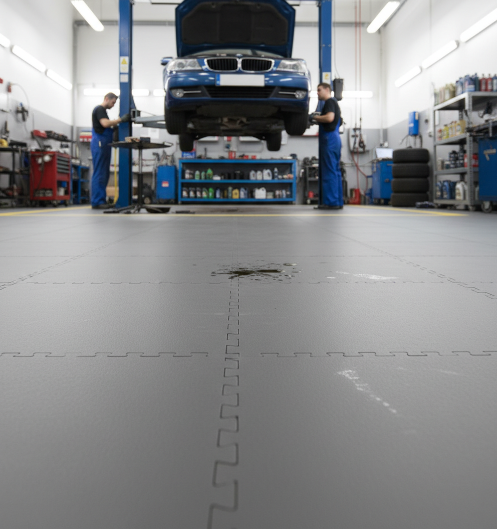 Workshop Floor Tiles for Mechanics - Easy Clean Surface