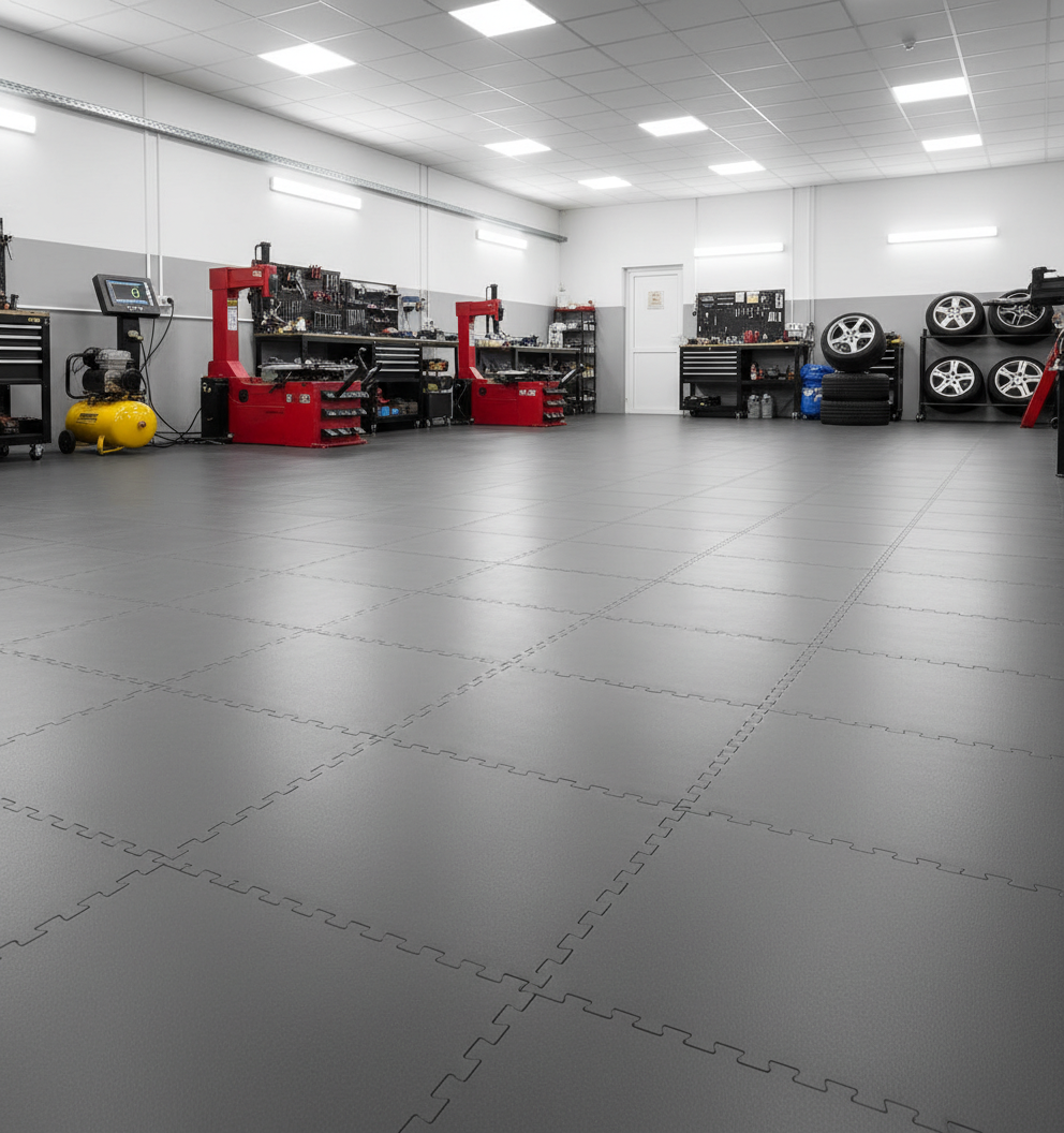 Workshop Floor Tiles for Mechanics - Easy Clean Surface