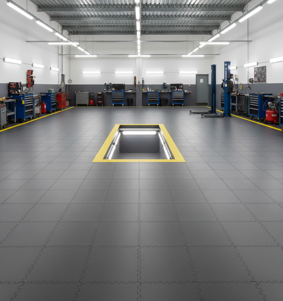Workshop Floor Tiles for Mechanics - Easy Clean Surface