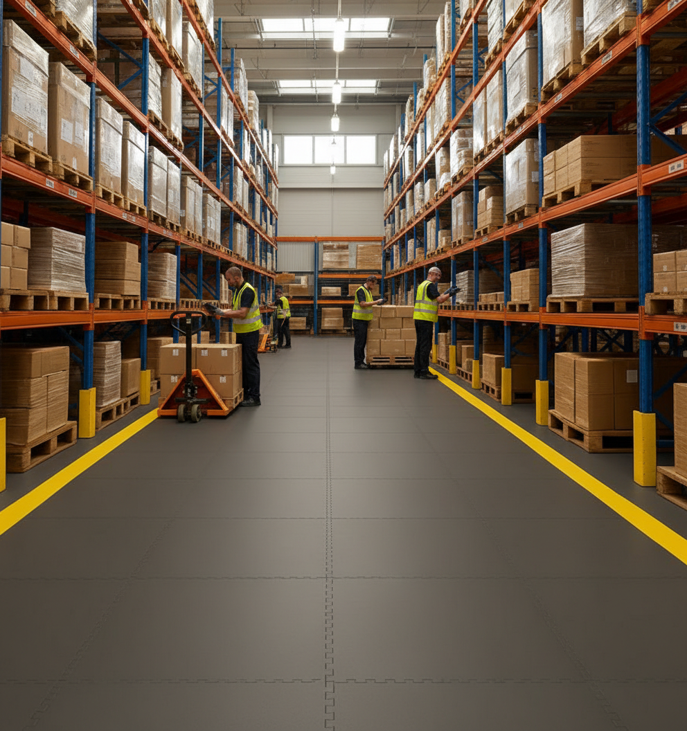 Logistics Warehouse Floor Tiles - Forklift & Pallet Jack Rated